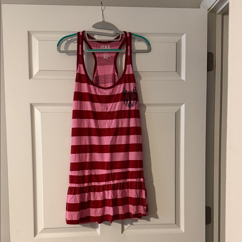 PINK Victoria's Secret Red and Pink Striped Swim Coverup